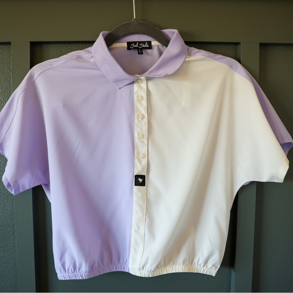 Bad Birdie Lilac and White Golf Shirt